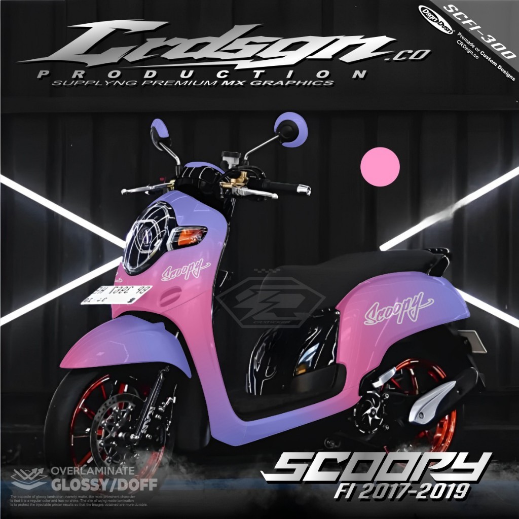 Decal Scoopy Full Body - Stiker Full Body Scoopy FI 2017-2019 - DOnat - Simple Gradasi