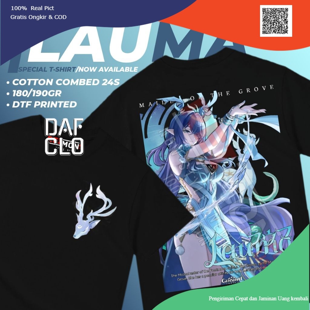 T-Shirt / Kaos Baju Game Lauma Genshin Impact d1