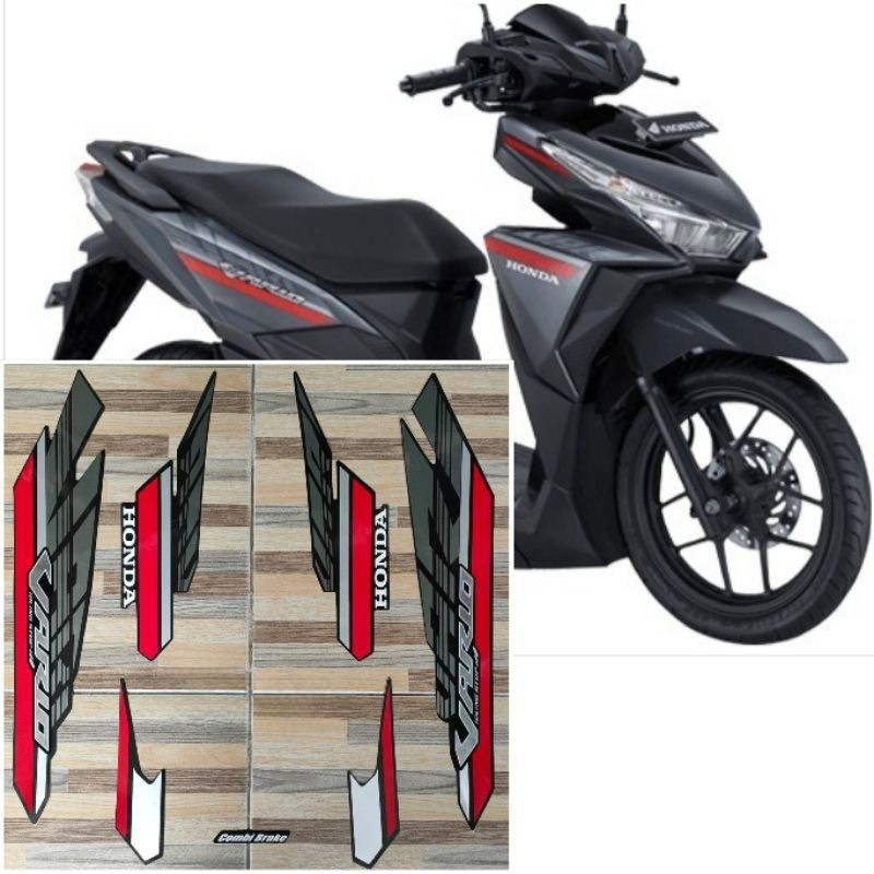 striping original Honda Vario 125 FI ISS hitam tahun 2017