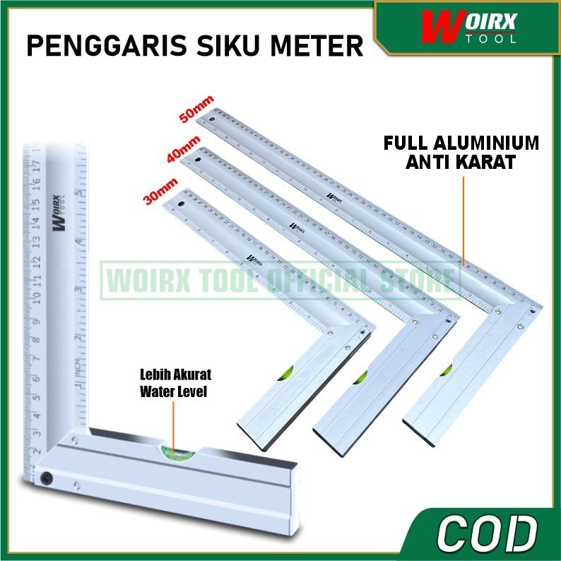 WOIRX TOOL Penggaris Siku Tukang Aluminium