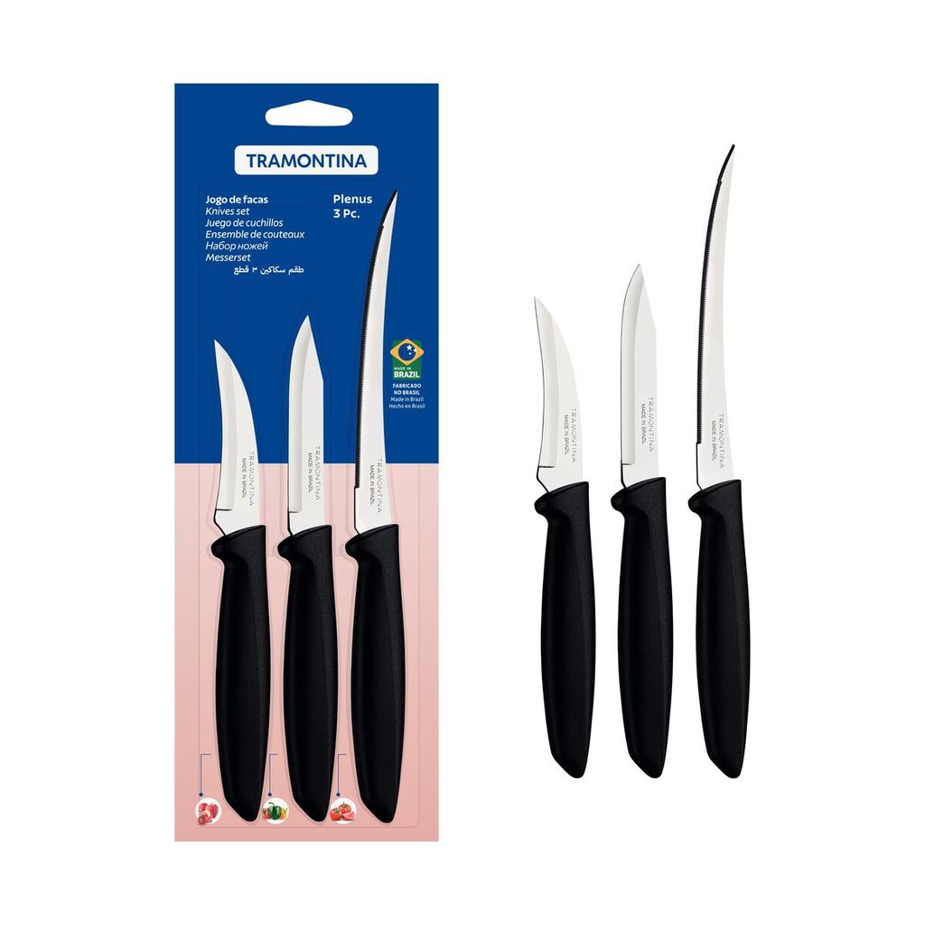 Pisau Set Tramontina Plenus Knife Set 3pcs 23498012