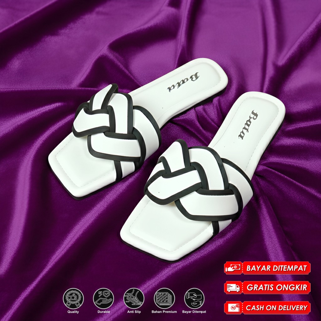 SANDAL SLOP TERBARU TEPLEK KEKINIAN WANITA BATA PLATFORM TRENDY NYAMAN CEWEK SELOP SENDAL