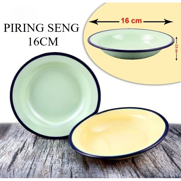 "TERLARIS" PIRING SENG | LEPEK SENG RRT POLOS 16CM MURAH 0_ST