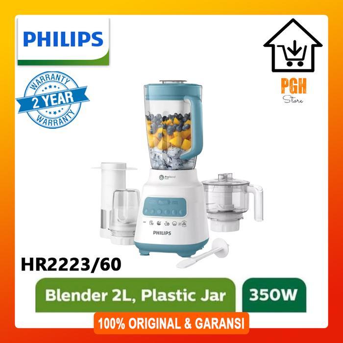 Fatra shop3 (HARGA PROMO) Philips Blender 4in1 Plastik Mika Jar HR2223/30 HR 2223 - Biru Muda