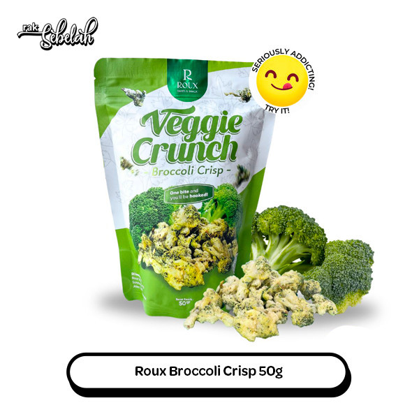 Roux Veggie Broccoli Crunch 50g - Keripik Brokoli Kering Renyah Healthy Snack