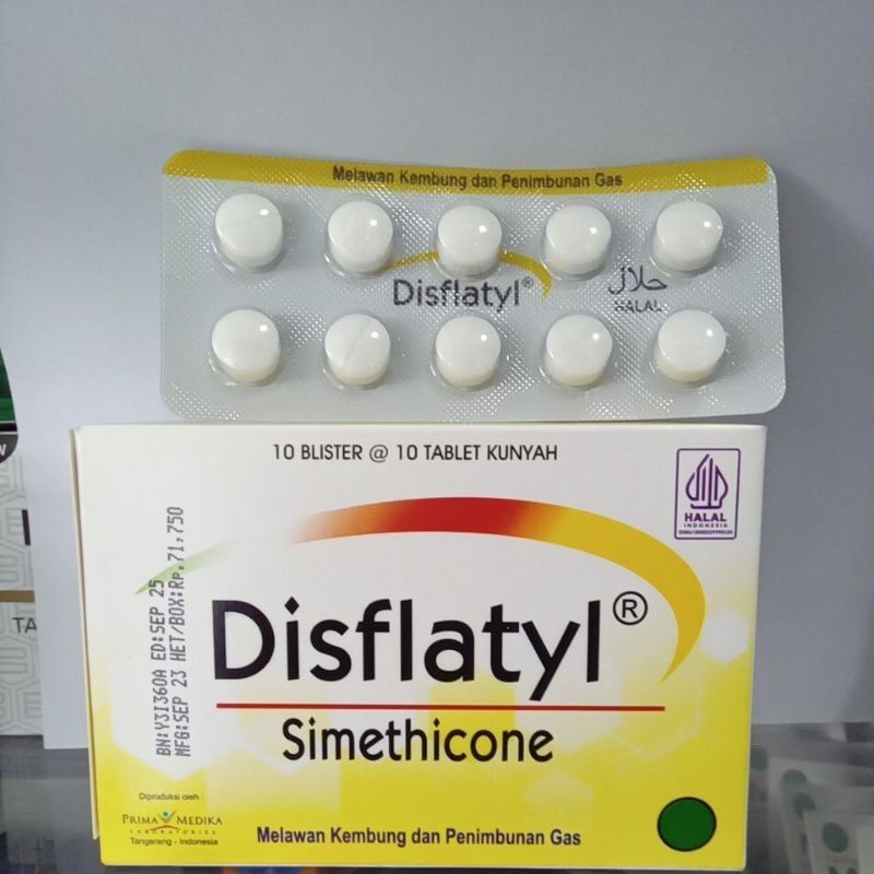 Disflatyl Simethicone 1Strip @10tablet - BPOM (HUSNA)