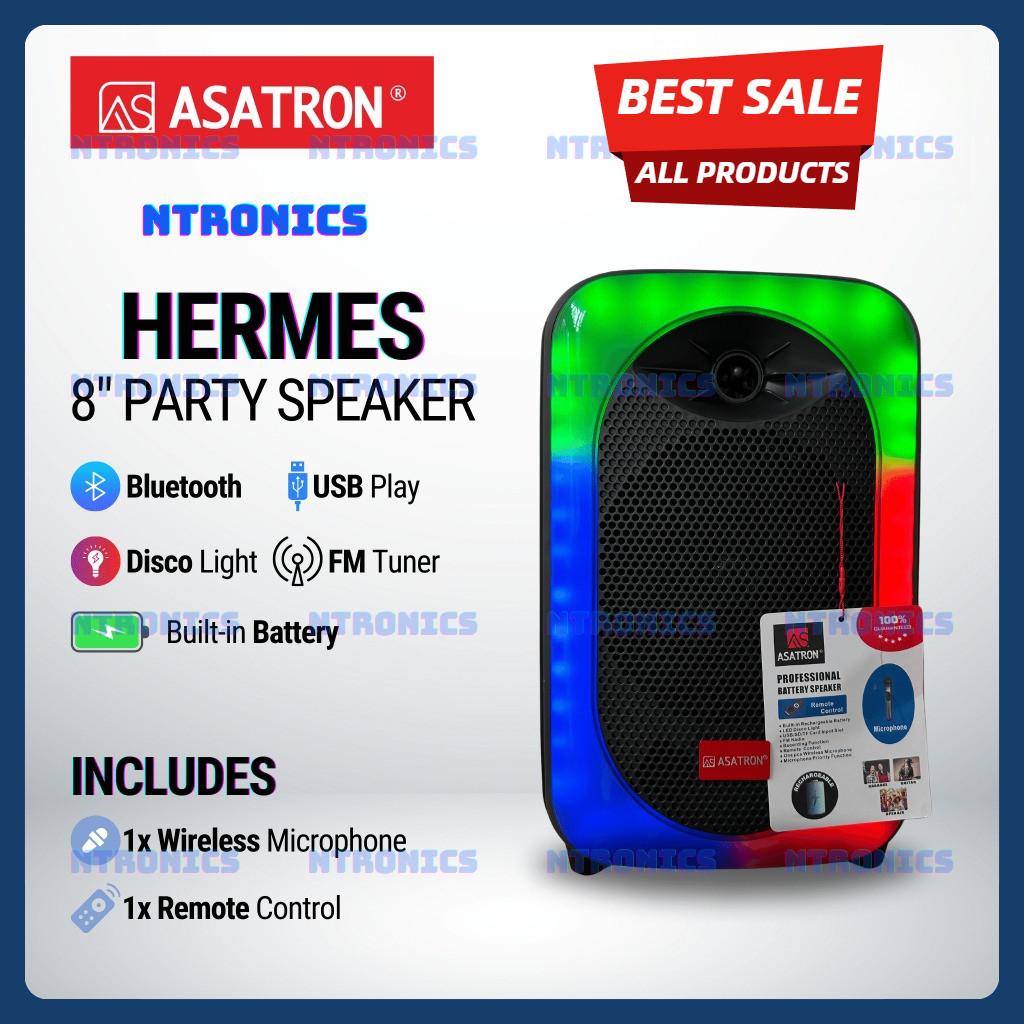 Asatron Hermes 8 Inch Bluetooth Party Speaker
