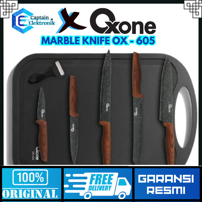 OXONE BLACK MARBLE PISAU DAPUR KNIFE SET OXONE 605 OX-605 OX 605 OX605