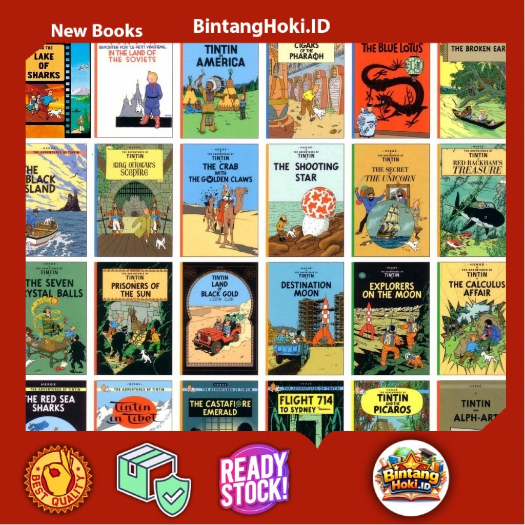Buku Graphic Novel The Adventure of Tintin 24 Series Book | Bahasa Inggris (English Book)