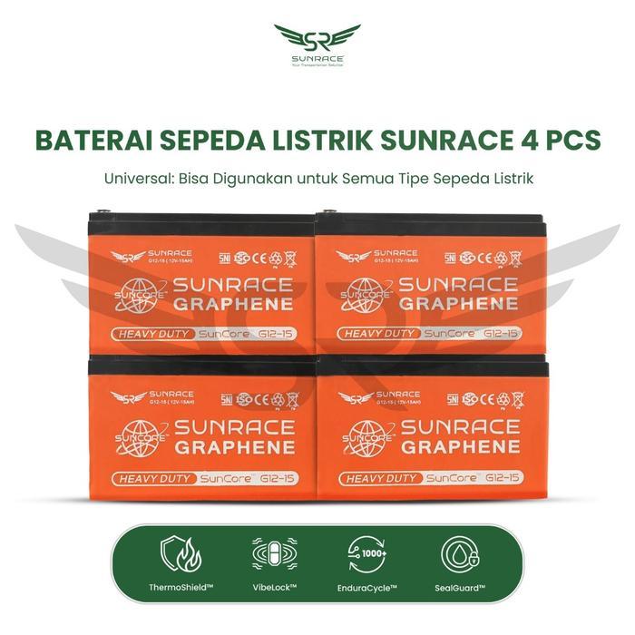Ready BATERAI / AKI PREMIUM SUNRACE 48V 15AH – Daya Tahan Maksimal, Performa Stabil, Cocok untuk Sem