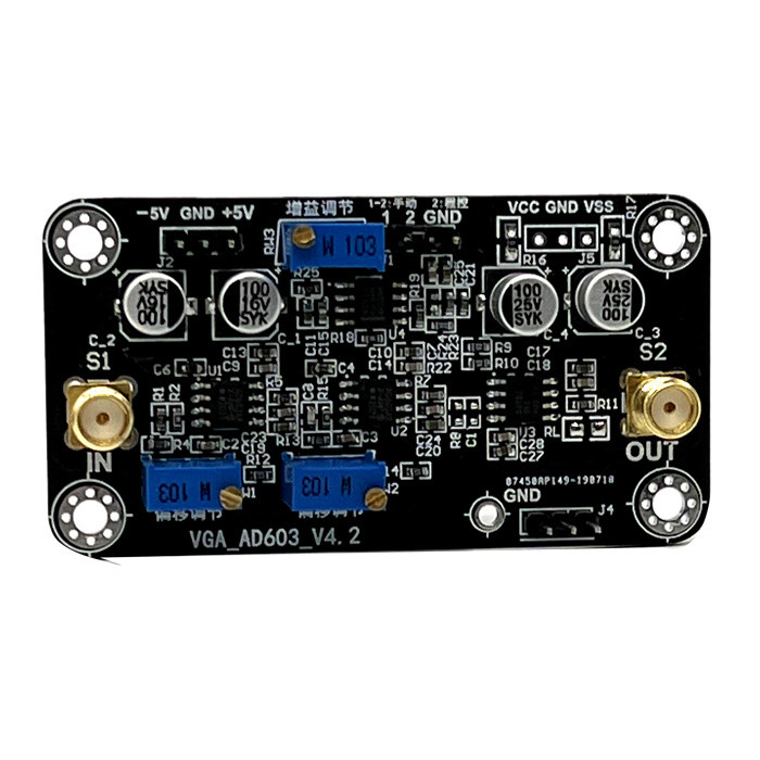 AD603 Voltage Controlled Gain Amplifier Module VCA -20~60dB Gain Manual or External DA Programmable 