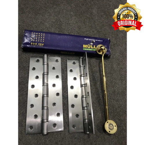 MULLER - Engsel Stainless Pintu 8 Inch | Engsel Pintu Panjang Top Kunci