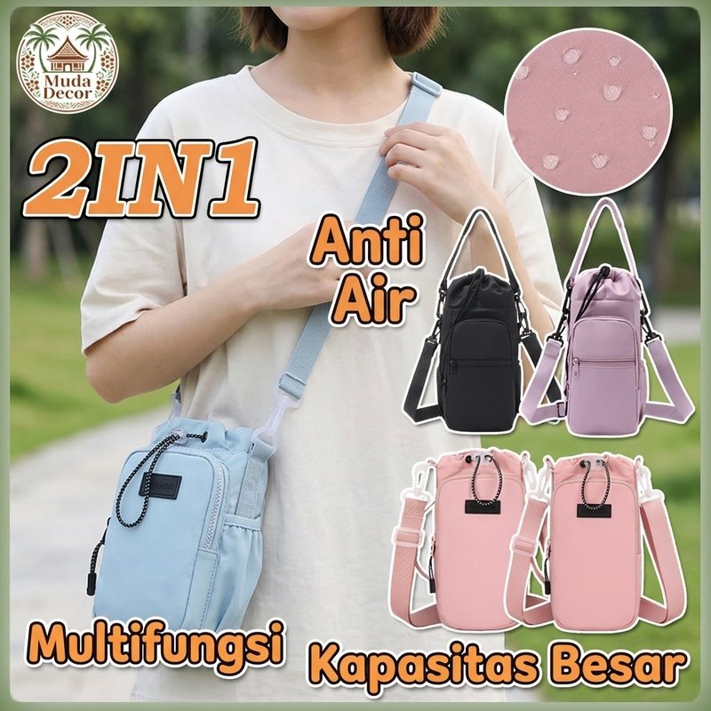 tas botol minum selempang multifungsi tahan air bahan nylon kapasitas besar cocok botol termos