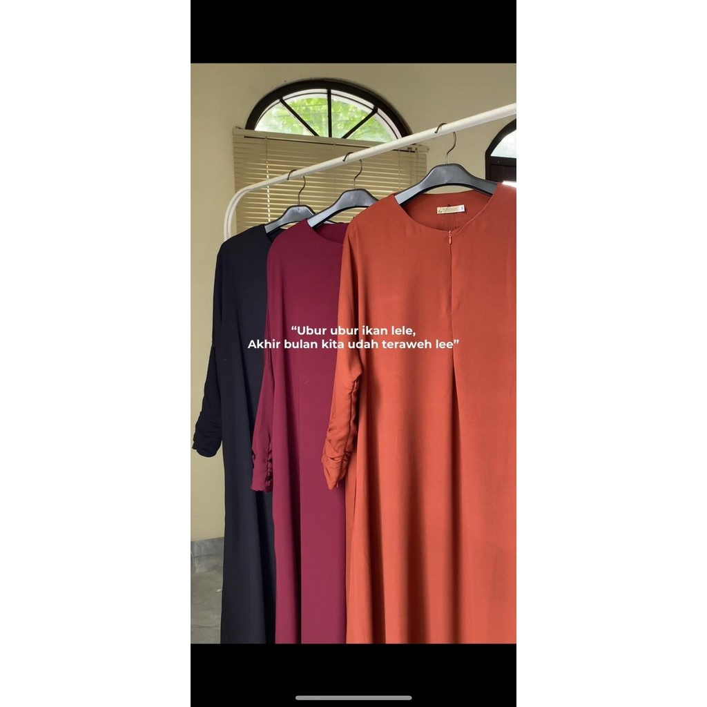 JIHAN JINAN abaya dress yoris crinkle airflow muslimah mahzhuuzh hijab