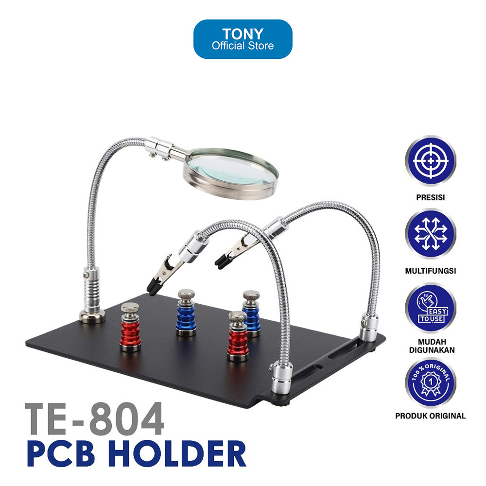 PCB Holder WEILAI TE-804 - Magnetic Stand with Magnifier - WEILAI TE-804
