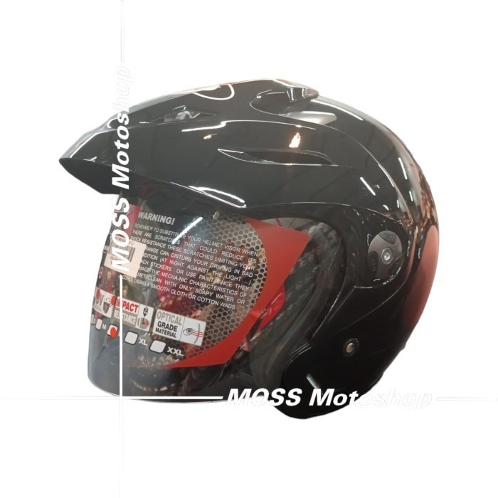 HELM KYT ROMEO SOLID BLACK METALIC | HELM HALF FACE KYT | ORIGINAL PRODUCT
