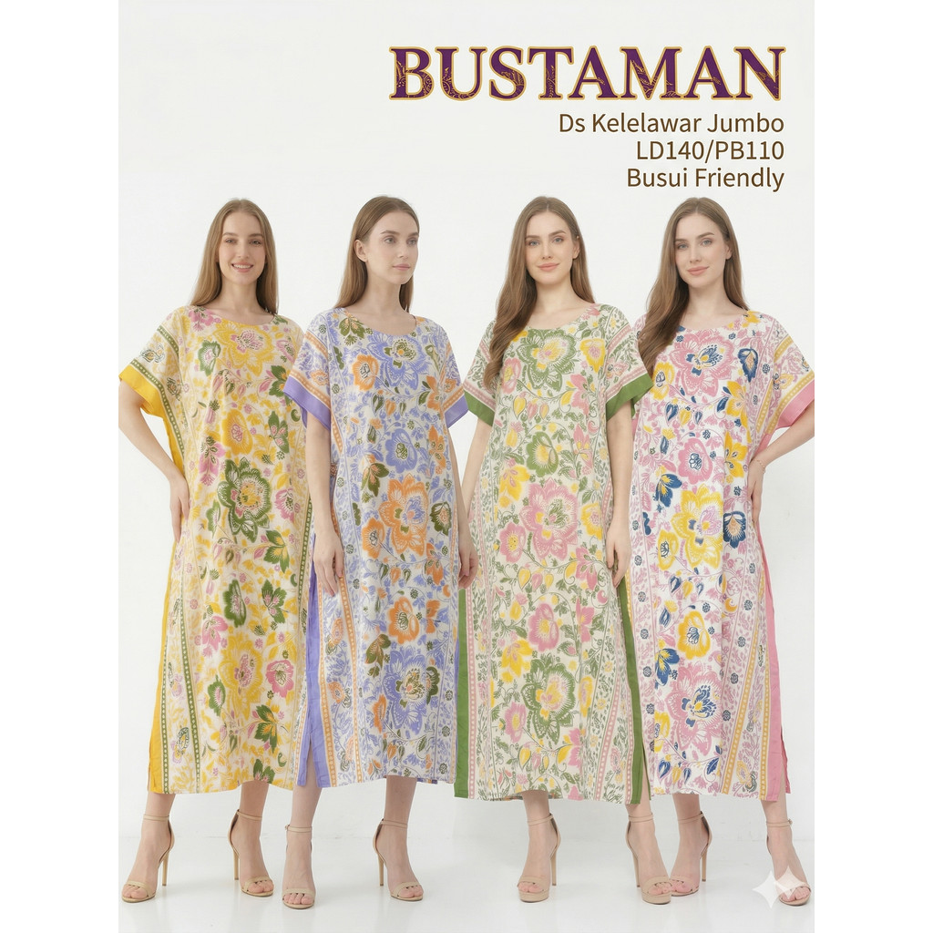 Pakaian Wanita Daster Batik Kelelawar Jumbo LD140/PB113 Bustman Busui Freindly Bahan Kain Rayon Supe