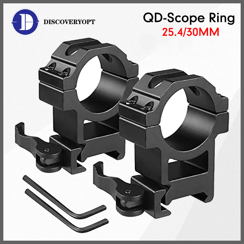 30MM/25.4MM Tactical Quick Release Scope Ring for 20mm Weaver/Picatinny Rail Adjustable Height Optic