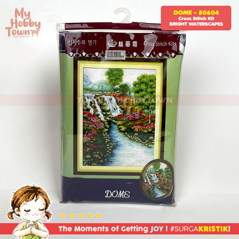 Paket DIY Craft Sulam Kristik Strimin DOME 50604 Bright Waterscapes