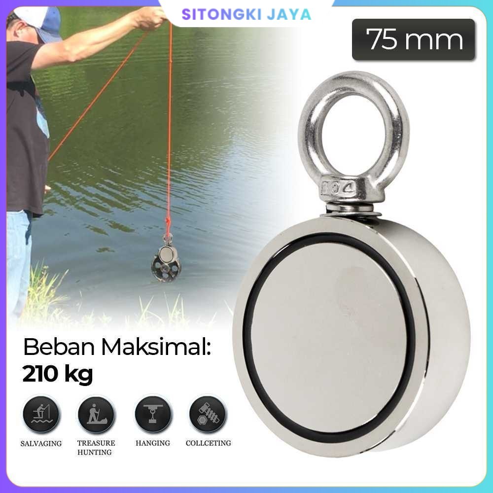 TAFFWARE Magnet Gantungan Round Hook Strong Neodymium 75mm - D75