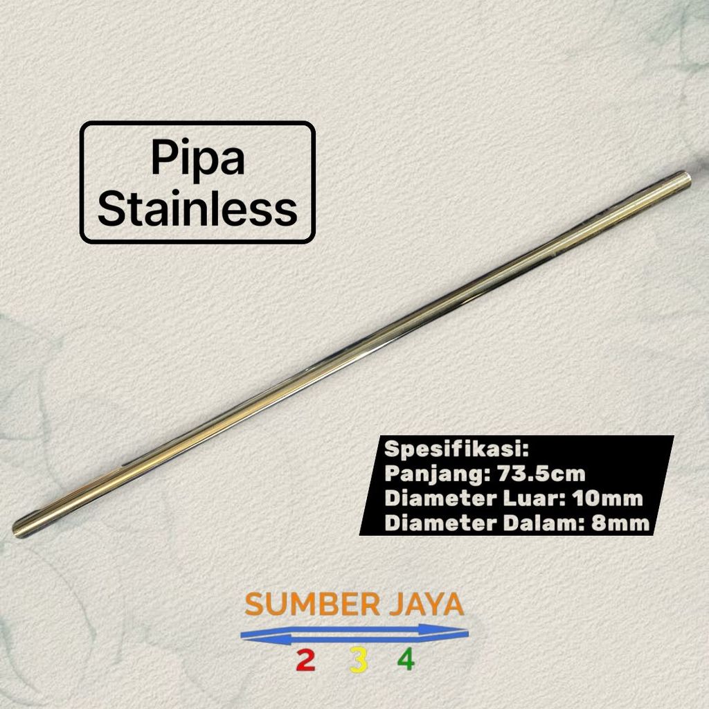 Pipa Stainless Panjang 75 Cm Tebal 0,5mm | Pipa Stainless Ornamen Kecil | Kapiler Pipa Stainless Tub