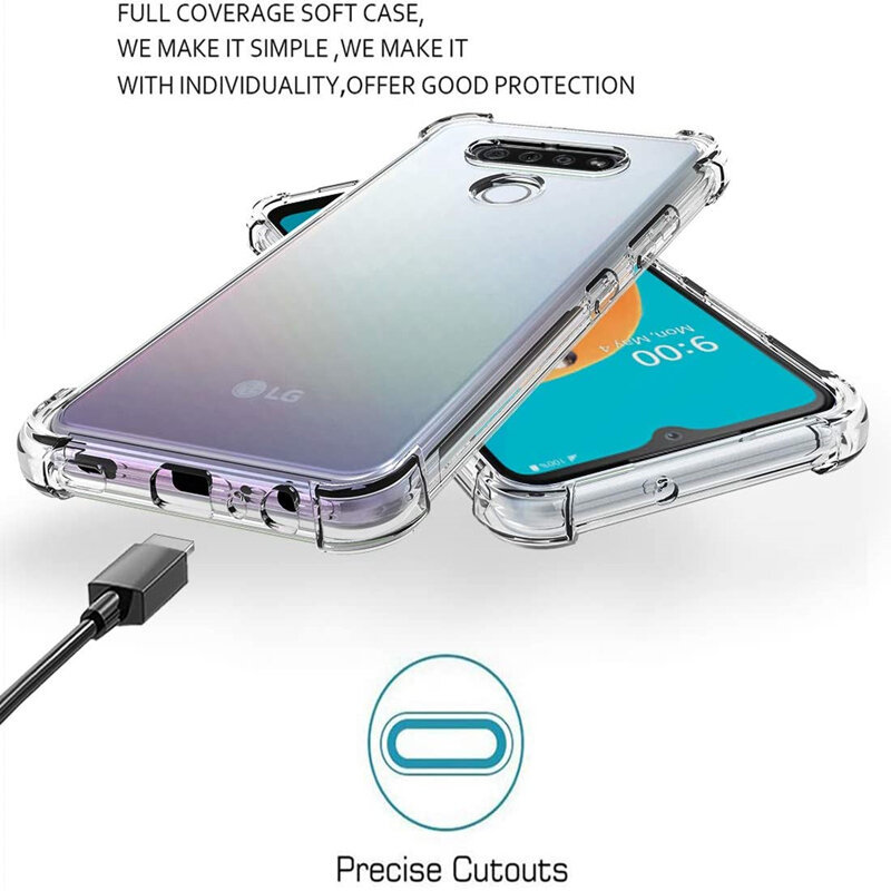 New Phone case LG Q51 Back cover Shockprook Absorbing Ultra Clear Soft Casing Flexible Military Grad