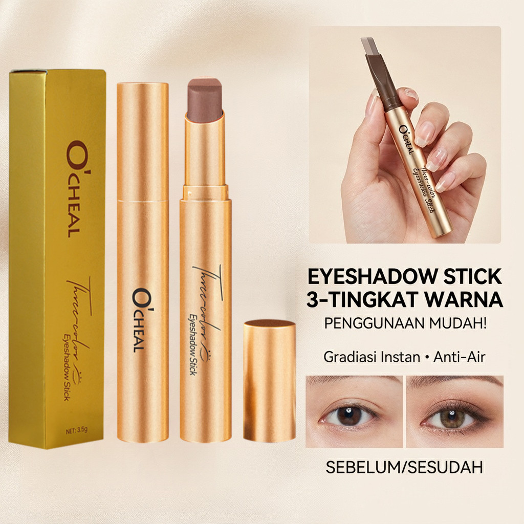 Kirim dalam 24 jam/Stik Eyeshadow Tiga Warna Dengan Glitter Gradien/Pensil Eyeshadow Tiga Warna Kila