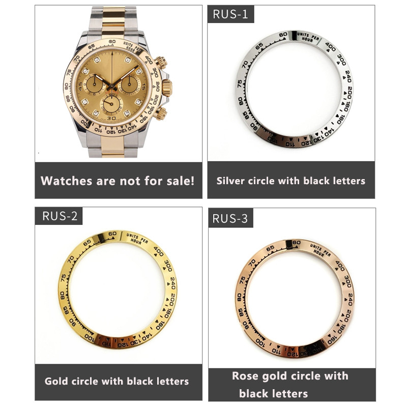 For Rolex  COSMOGRAPH Daytona 40mm al Wat 116520 Metal Scale Ring Stainless Steel al Ring Mouth 38.5