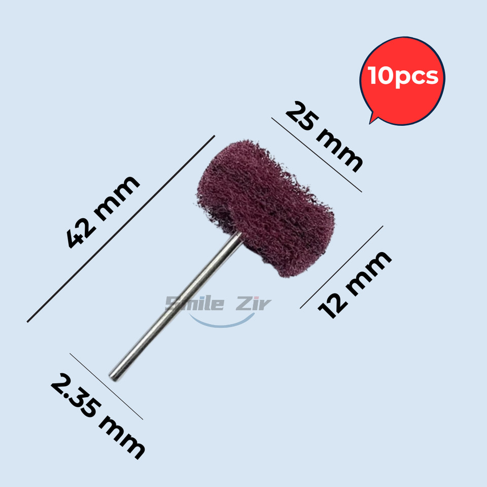 10pcs Dental Nylon Abrasive Polishing Wheel Fiber Finishing Polishing Brush for Acrylic PMMA Denture