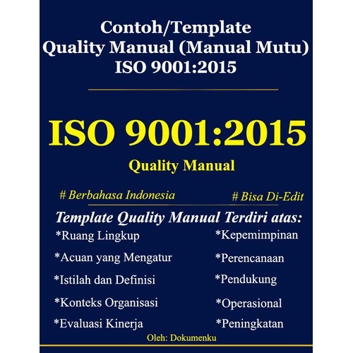 Contoh/Template Quality Manual (Manual Mutu) ISO 9001:2015