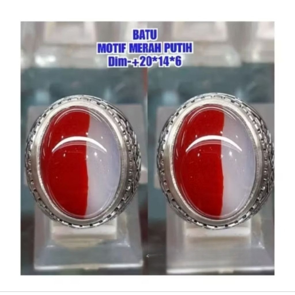 Cincin batu motif merah putih