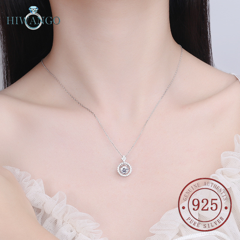 HIWANGO Kalung Liontin Zircon 5A Perak 925