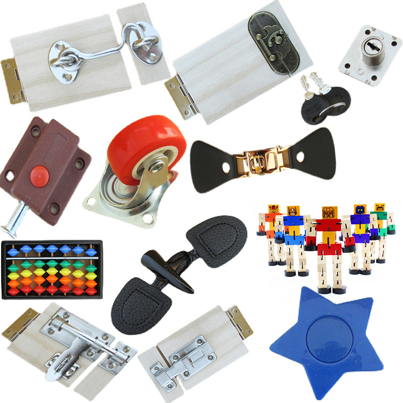 3D Children Busy Board y Vintage Lock Latch Door Board Toys Accessories Baby Early Education Teachin