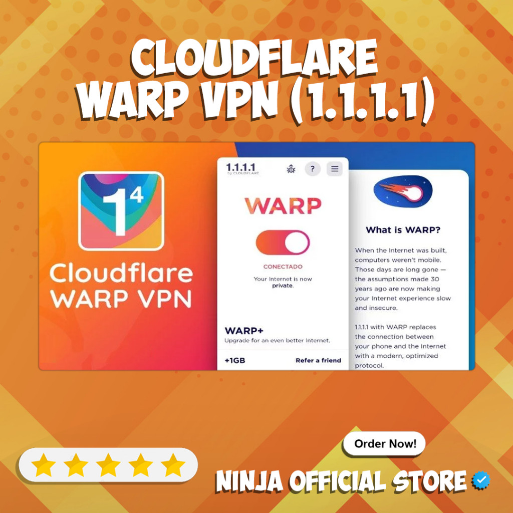 Akun VPN 1.1.1.1 Cloudflare WARP+ Cloud Flare Free DNS Unlimited By Pass Situs Website Support OpenW