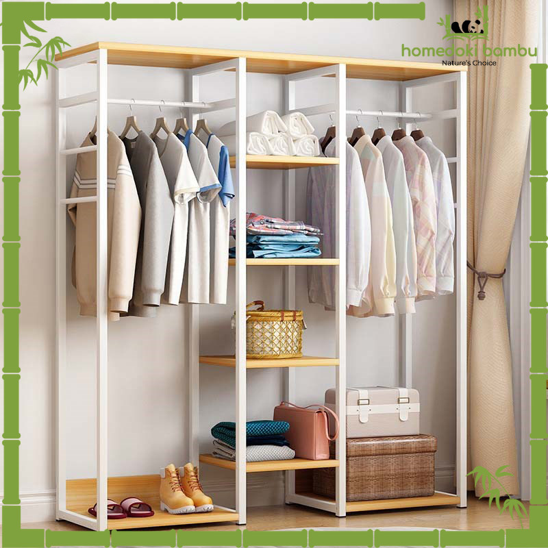 Homedoki Bambu  -  Rak Gantung Baju Kayu
