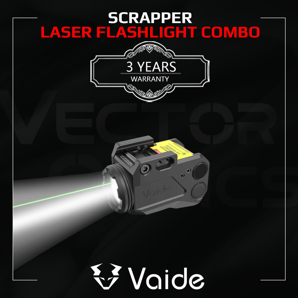 Vector Oprics Vaide Scrapper Compact Red/Green Laser Flashlight Combo With Glove Friendly Smart-Sens
