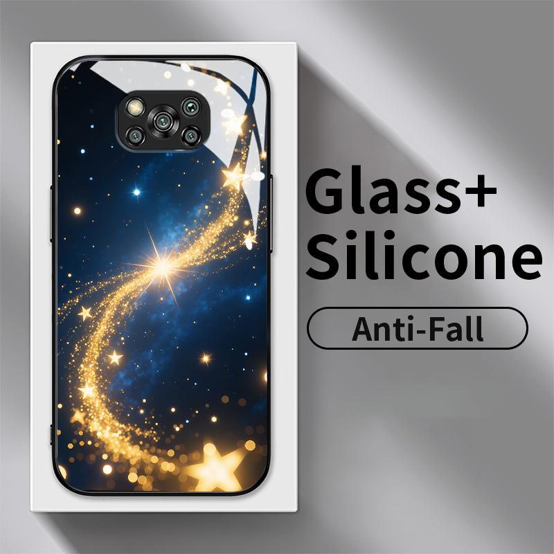 Hard Case Glass Xiaomi POCO X3 NFC M3 Pro X5 5G M4 4G C31 C55 C65 M2 M5s M6 Silikon Back Alam Bima S