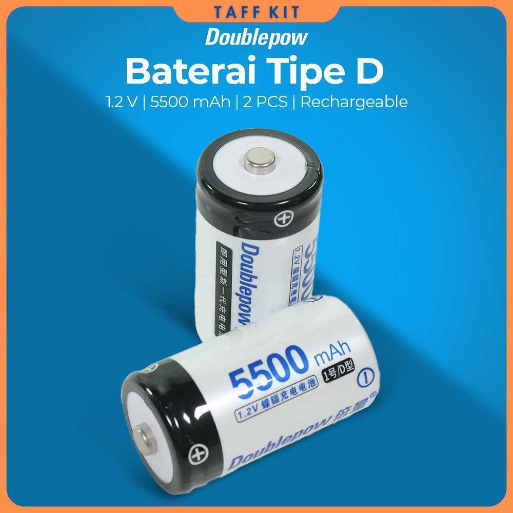 Doublepow Baterai Rechargeable D Ni-CD 1.2V 5500mAh 2 PCS