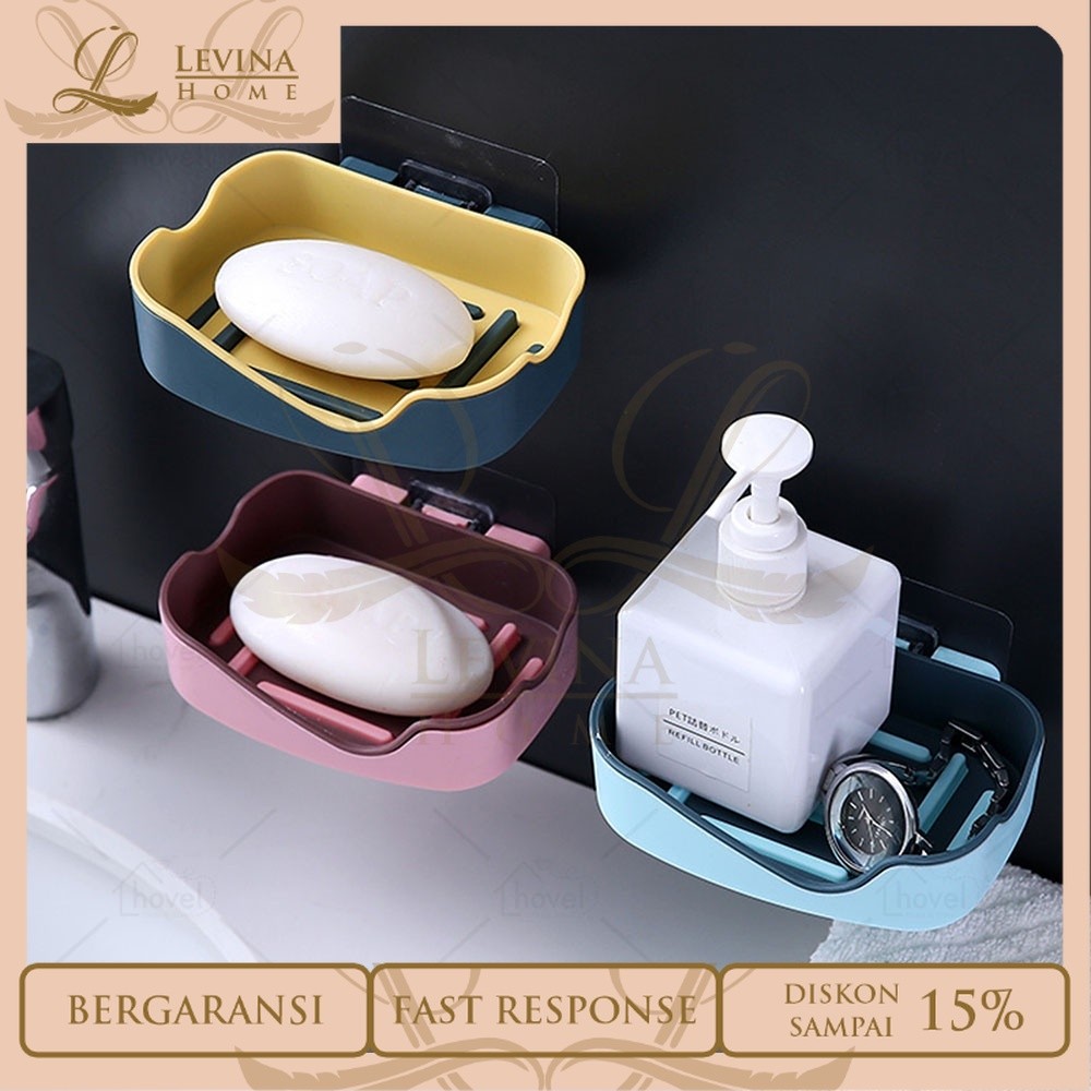Kotak Wadah Sabun Batang Tempat Sabun Batang Tempel Dinding [Levina Home]