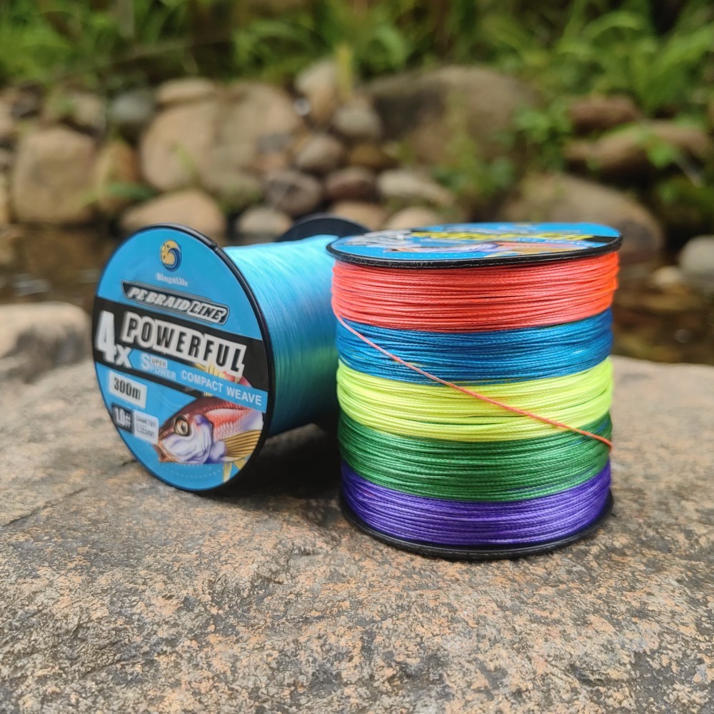 Bingolife PE Braided 300m Warna Campur Abrasi Kuat Casting