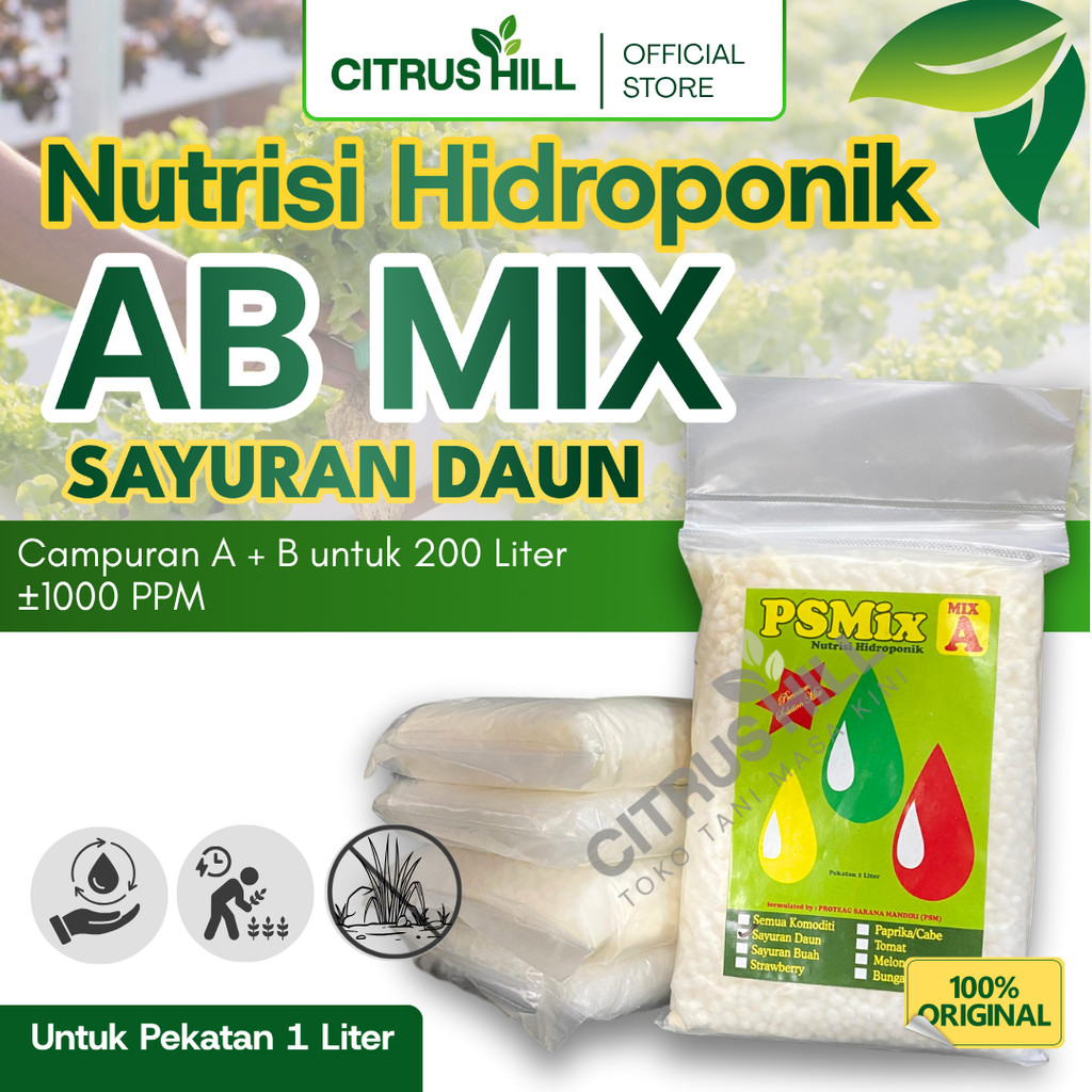 PROMO AB MIX PS MIX UNTUK PEKATAN 1 LITER  - AB MIX HIDROPONIK - NUTRISI AB MIX