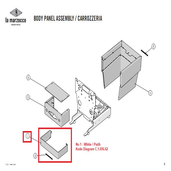 Original La Marzocco Micra Cover Drain Tray – White / Putih
