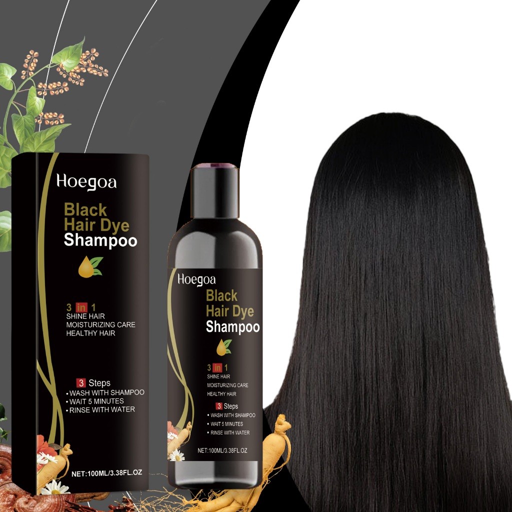 Hoegoa semir rambut shampoo 100ml cat rambut sampo pewarna rambut alami pewarna rambut shampoo uban 