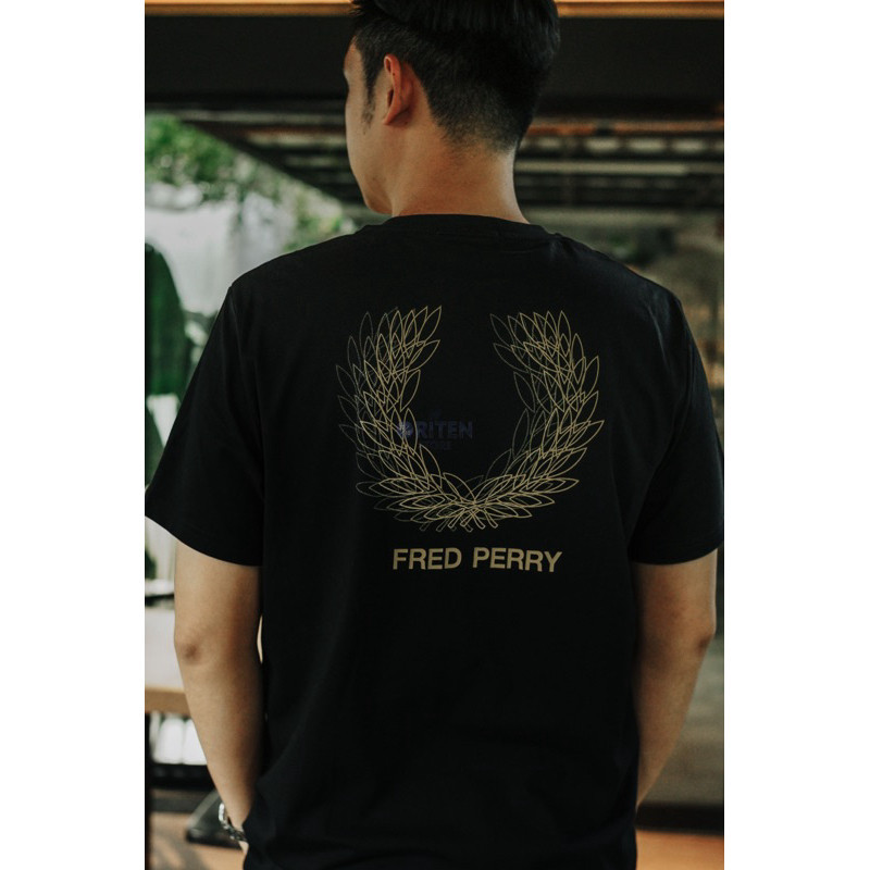 Dijamin 100%  Fred Perry Graphic Perry Tee Black Original / Baju Kaos FP Authentic