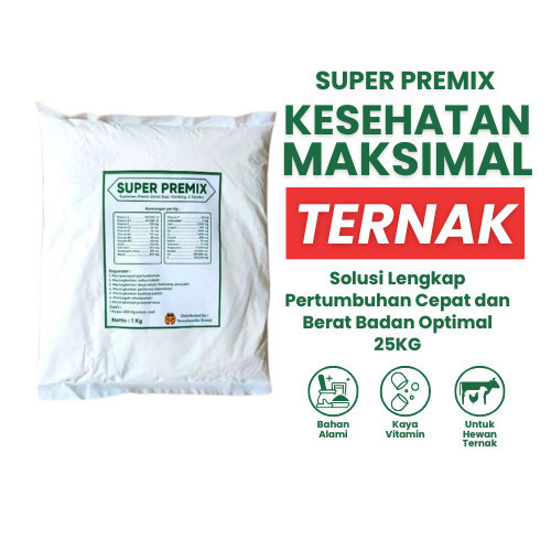 Super Prenix 25 Kg - Premix Kambing - Premix Sapi - Mineral Kambing - Mineral Domba - Mineral Sapi -