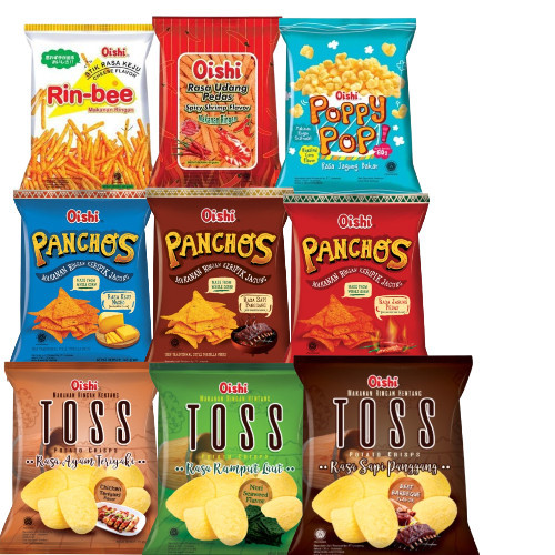 OISHI RIN-BEE/POPPY POP/PANCHOS/TOSS KEMASAN BESARR