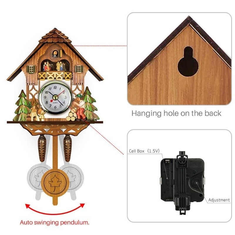 Spot wall clock cuckoo cuckoo time alarm clock Norc retro clock wooden living room clock