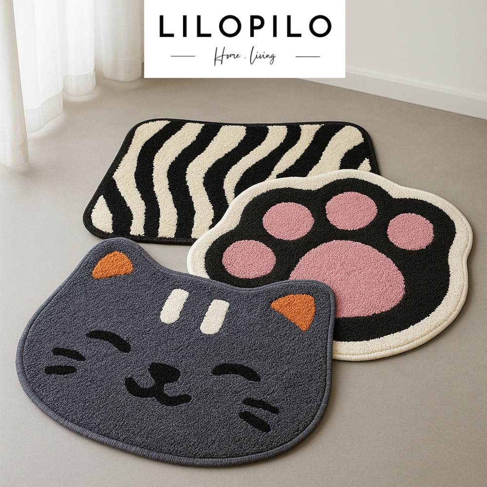 TERLARISCashmere Floor Mat / Keset Kaki Bulu Lembut Antislip Kasmir Karpet Bulat Bulu Karpet Ruang T