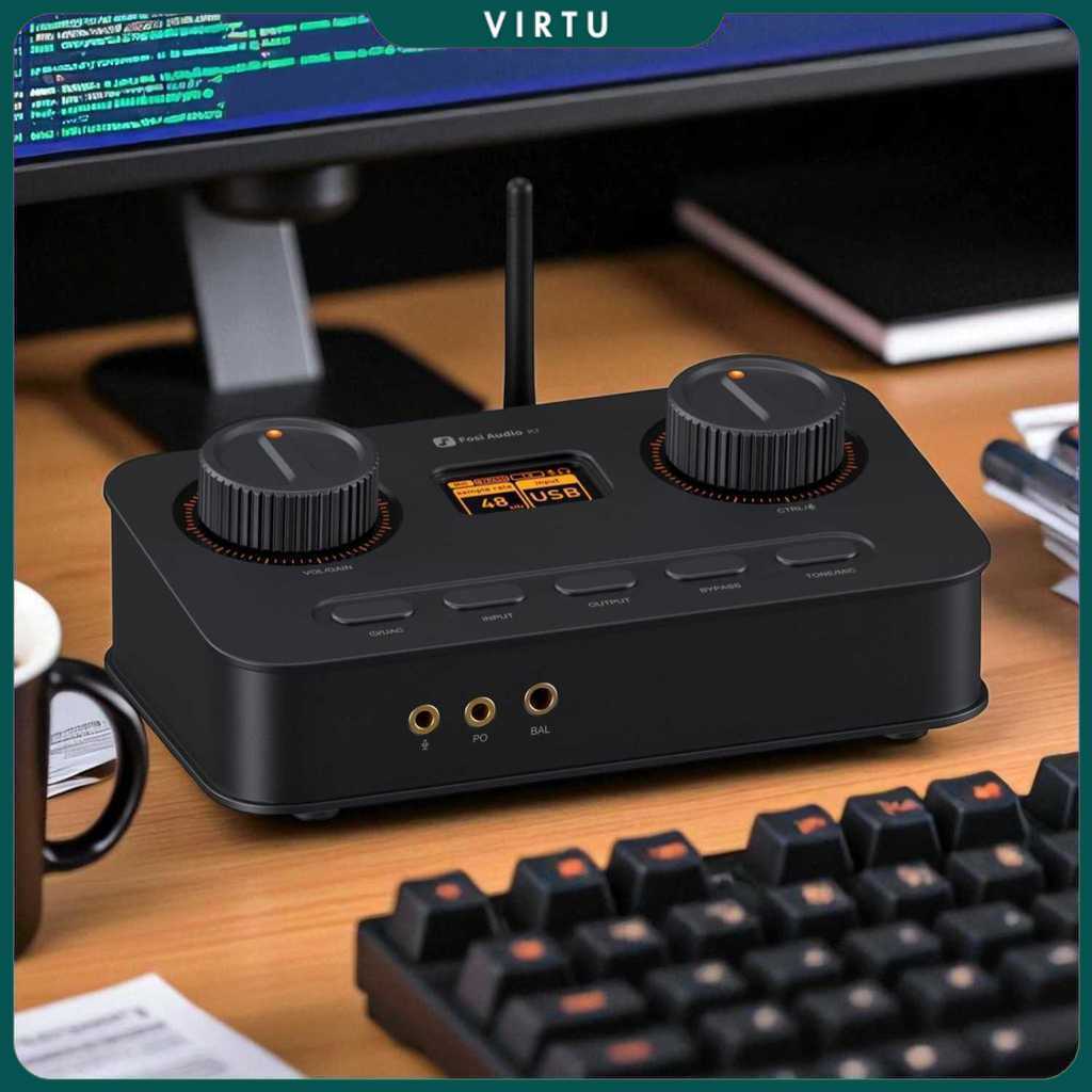 Fosi Audio Amplifier Headphone Hi-Fi Gaming DAC Bluetooth LCD Display - K7