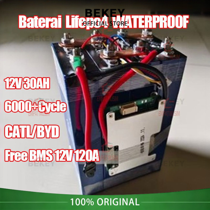 6000+Cycle BEKEY UPS WATERPROOF BMS Battery LiFePO4 3.7V 25AH 30ah High Drain 3C/5C/6C Baru NEW Grad